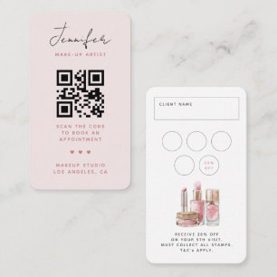Blush Pink Minimal Chic MakeUp Artist Professional Business Card