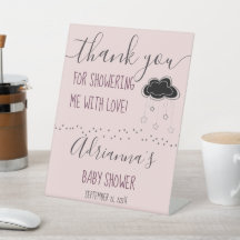 Blush Pink Minimal Modern Thank You Baby Shower