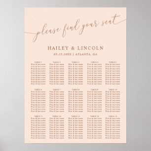 Blush Pink Minimal Wedding Seating Chart