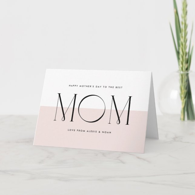 Blush Pink Minimalist Best Mum Ever Mother's Day Card (Front)