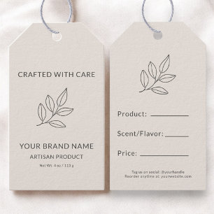 Blush Pink Minimalist Business Botanical Price Tag