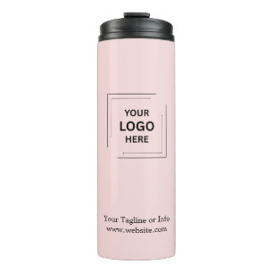 Blush Pink Minimalist Business Logo Design Thermal Tumbler