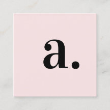 Blush Pink Minimalist Monogram Modern QR Code 