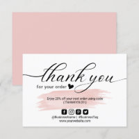 Blush Pink Minimalist Order Thank You