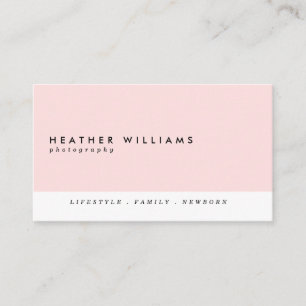 Blush Pink Minimalist Photography Business Cards