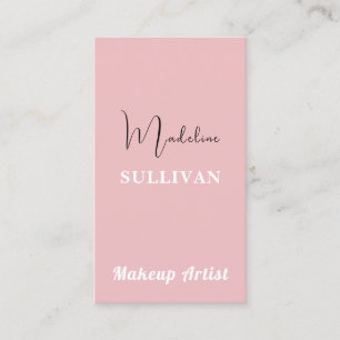 Blush Pink Minimalist QR Code Modern Business Card