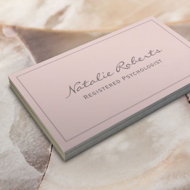 Blush Pink Minimalist Registered Psychologist Business Card (Creator Uploaded)