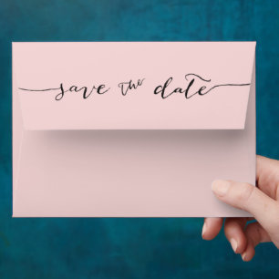 Blush Pink Minimalist Save the Date Envelope