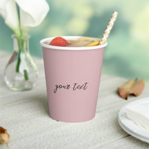 Blush Pink Minimalist Script Text Funny Paper Cups