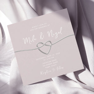 Blush Pink Minimalist Square Wedding Invite