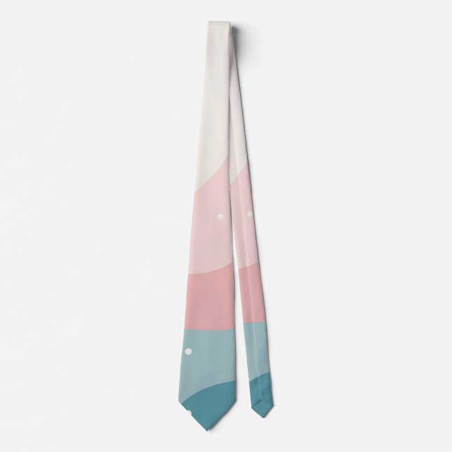Blush Pink Mint Abstract Modern Collection Tie (Front)