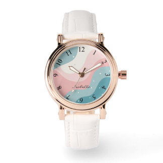 Blush Pink Mint Abstract Modern Collection Watch