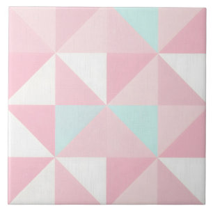 Blush Pink Mint Abstract Popular Collection Ceramic Tile