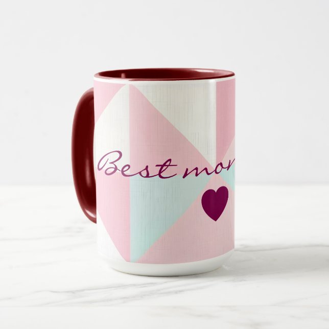 Blush Pink Mint Abstract Popular Collection Mug (Front Left)