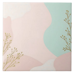 Blush Pink Mint Abstract Trendy Collection Ceramic Tile