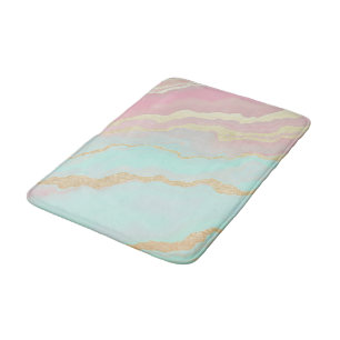 Blush Pink Mint Gold Luxury Popular Collection Bath Mat