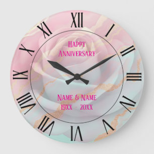 Blush Pink Mint Gold Luxury Popular Collection Large Clock