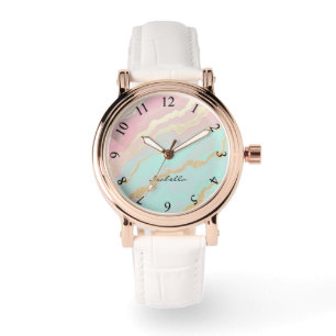 Blush Pink Mint Gold Luxury Popular Collection Watch