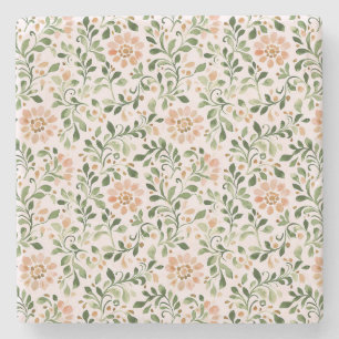 Blush Pink Mint Green Butterfly Stone Coaster