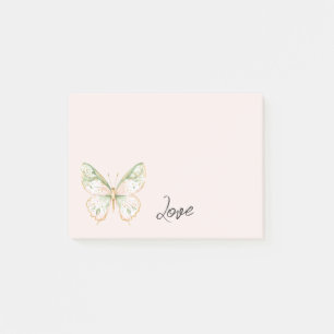 Blush Pink Mint Green Gold Butterfly Love Post-it Notes