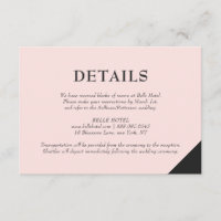 Blush Pink Modern Accents Details Accommodations