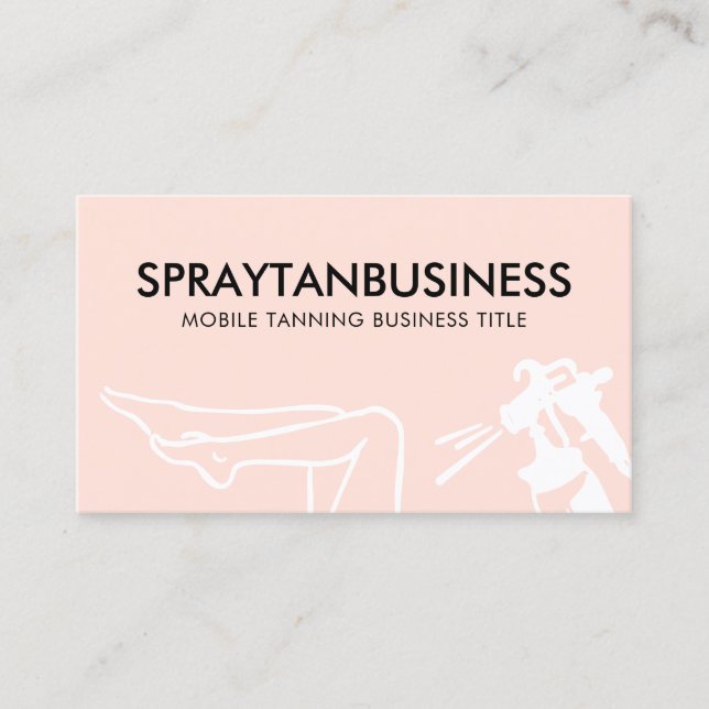 Blush Pink Modern Body Tan Spray Business Card (Front)