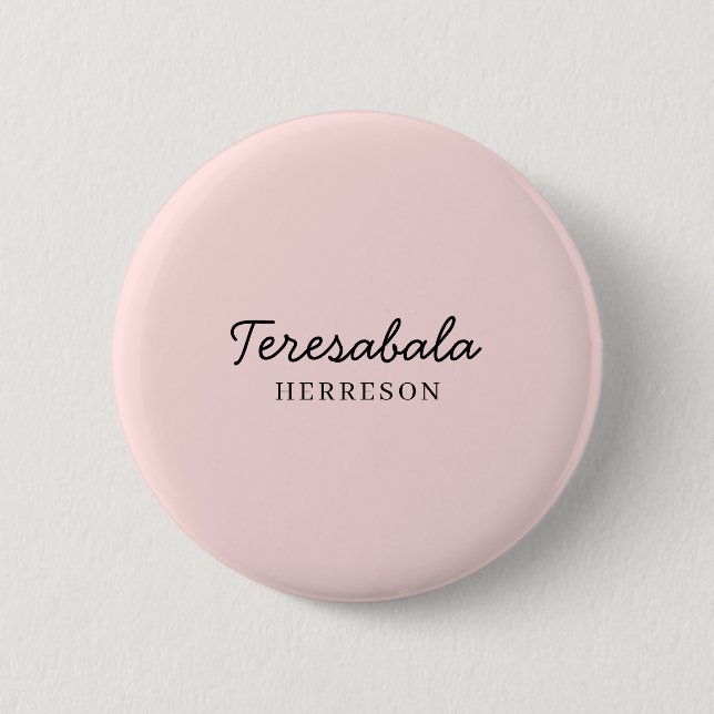 Blush Pink Modern Bridesmaid Script Design 6 Cm Round Badge (Front)