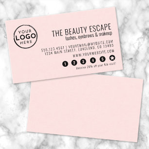 Blush Pink Modern Business Logo Loyalty Card