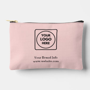 Blush Pink Modern   Custom Business Logo Design Accessory Pouch