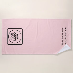 Blush Pink Modern   Custom Professional Logo  Beach Towel