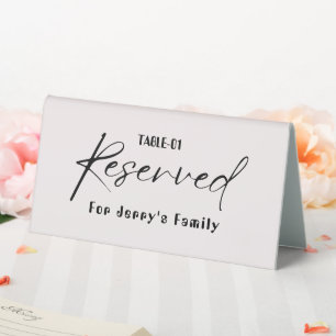 Blush Pink Modern Elegant Reserved Table Tent Sign