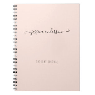 Blush Pink Modern Handwriting Calligraphy Script Notebook
