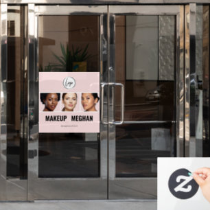 Blush Pink Modern Logo Photo Makeup Studio