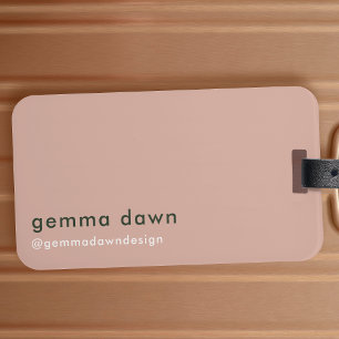 Blush Pink Modern Minimal Feminine Girly Instagram Luggage Tag