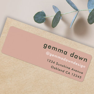 Blush Pink Modern Minimal Instagram Return Address Label