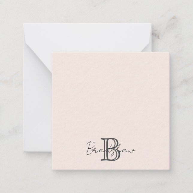 Blush Pink Modern Minimalist   Card (Front)
