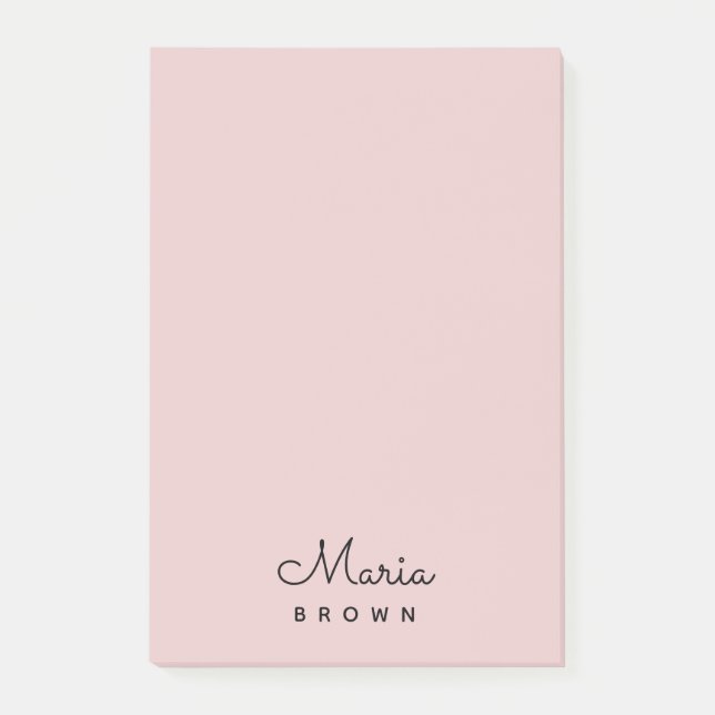 Blush Pink Modern Minimalist Feminine Post-it Notes (Front)