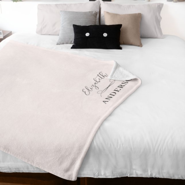 Blush Pink Modern Minimalist Fleece Blanket (Creator Uploaded)