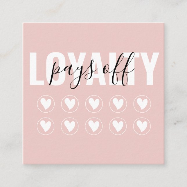 Blush Pink Modern Minimalist Girly Chic Loyalty Card (Front)
