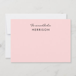 Blush Pink   Modern Minimalist Monogram Design Card