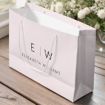 Blush Pink Modern Minimalist Monogram Name Large Gift Bag<br><div class="desc">Present your gifts in style with our NeutralModern Minimalist Monogram Name Gift Bag. This elegant bag boasts a clean and contemporary design, featuring a customisable monogram that adds a personalised touch to your gift-giving. Crafted with quality in mind, this bag is both sophisticated and minimalist, making it suitable for a...</div>