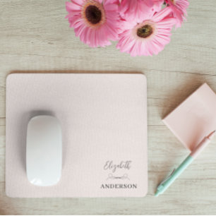 Blush Pink Modern Minimalist Mouse Pad