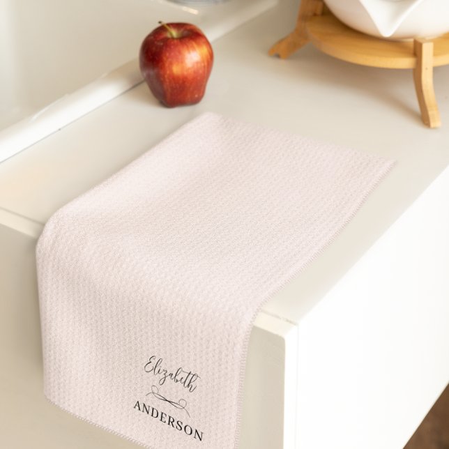 Blush Pink Modern Minimalist Tea Towel (Creator Uploaded)