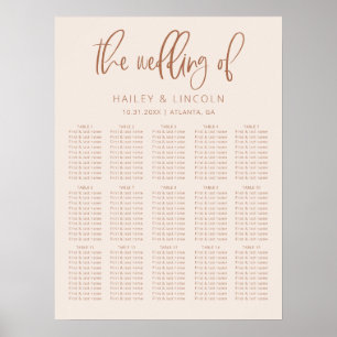 Blush Pink Modern Minimalist Wedding Seating Chart