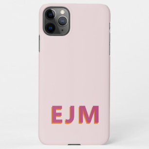Blush Pink Modern Monogram Elegant iPhone 11Pro Max Case