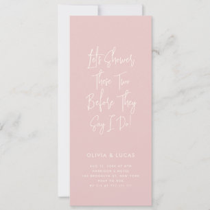 Blush Pink Modern Script Couples Shower Invitation
