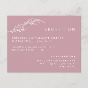 Blush Pink Modern Stenciled Botanical Details Enclosure Card