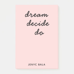 Blush Pink Modern Stylish Script Design Post-it Notes