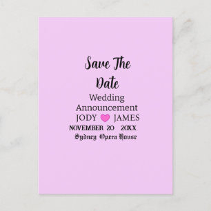 Blush Pink Modern Typography Wedding Announcement, Postcard