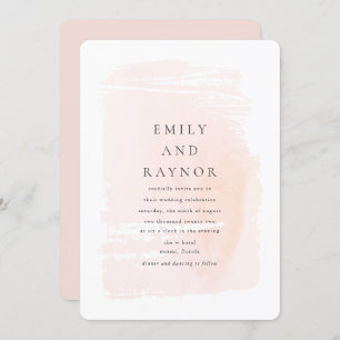 Blush Pink Modern Watercolor Wedding Invitation